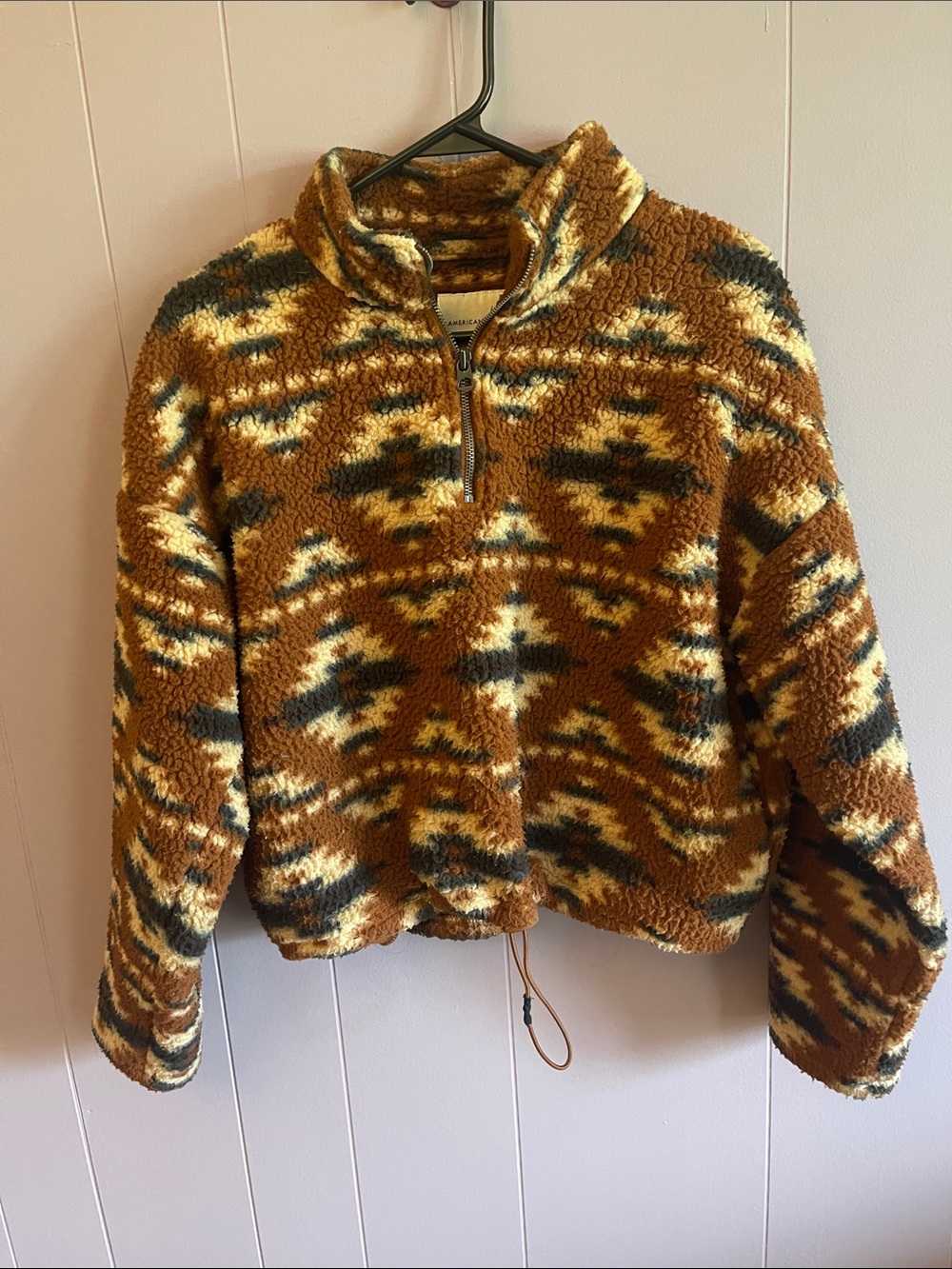 American Eagle Brown and Cream Sherpa Jacket
